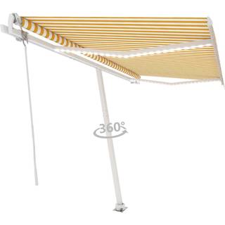 markise m. LED + vindsensor 400x350 cm automatisk gul/hvid
