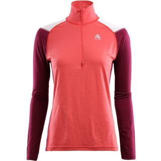 Aclima Women's LightWool Reinforced Mockneck Baked Apple/Zinfandel/Nature, S