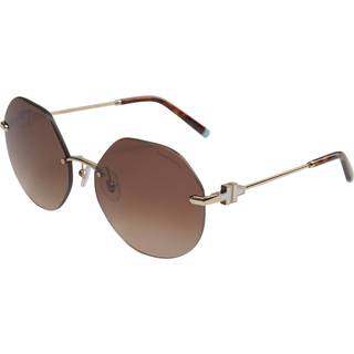 Tiffany Kvinde TF3077 60213B Solbriller Metal Guld Brun Geometrisk Normal Skygge