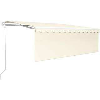 markise m. gardin 4x3 m automatisk betjening cremefarvet