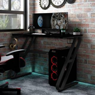 gamerbord 90x60x75 cm ZZ-formede ben sort