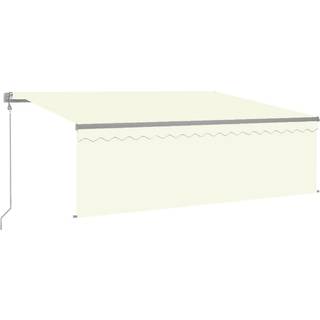 markise m. gardin 4x3 m automatisk betjening cremefarvet