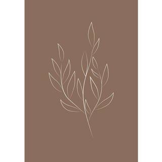 Venture Design Drawed leaf poster 21 x 30 cm Brun