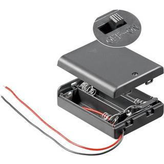 Batteriholder til 3 x AA / R06, boks (med kabeltilslutning) - Serielt forbundet