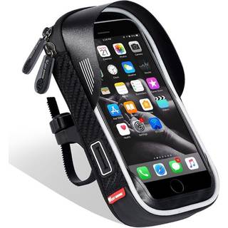 WEST BIKING - Vandtæt cykelholder til iphone/smartphone - op til str. 17*10cm - Sort