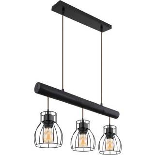 Mina hængelampe, længde 60 cm, sort/brun, 3 lyskilder.