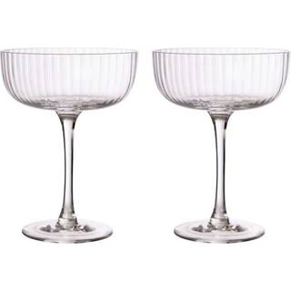 Ernst Med Fod Riflede 20 Cl 2-pak e - Drikkeglas Glas Klar - 245009