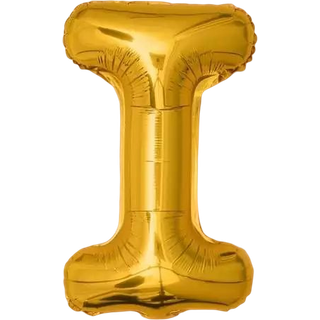 Folieballon Bogstav I Guld 35 cm – Perfekt til Festlig Dekoration & Tema-events