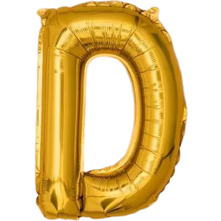 Folieballon Bogstav D Guld 35 cm - Perfekt til Festlig Dekoration & Temaer