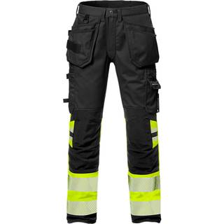 Fristads 2706 PLU Håndværkerbukser Høj synlighed gul/marineblå C150