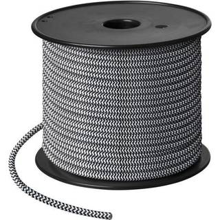 Sort/Hvid Stofledning, 2x0,75mm² Ø6mm - Meter Mål