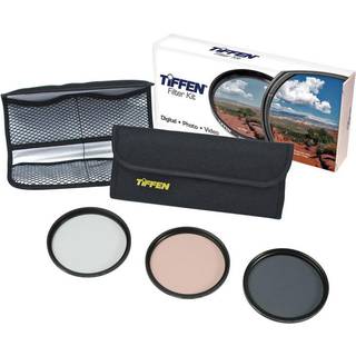 Tiffen 55mm foto essentials kit med UV -beskytter 812 Farveopvarmning cirkul?re polariserende glasfiltre og 4 lommepose