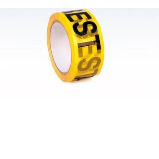 Roliba advarselstape asbest gul/sort pvc tape 66mx50mm