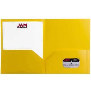 Jampapir Plastik 2 Pocket Pop -mapper - Holdbare skolemapper - Gul - 6/pakke