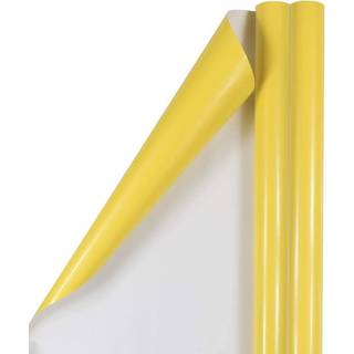 Jampapir gaveindpakning - blankt indpakningspapir - 50 m² i alt (30 i x 10 ft hver) - gul - 2 ruller/pakke
