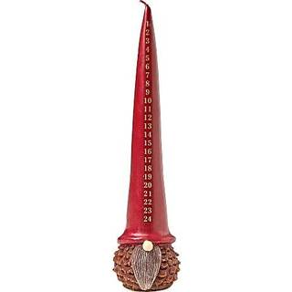 Kalenderlys koglenisse 30x7,5 cm - rød