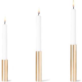 Hove Home - 3 Lysetager Slim Light i Messing - Højde 10 cm, 14 cm ,17 cm