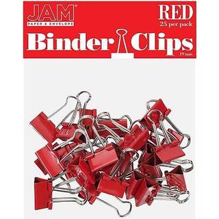 Jampapir Farverige bindemiddelklip - Lille - 3/4 tommer (19 mm) - Red Binderclips - 25/pakke