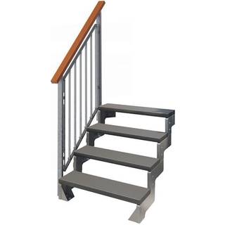DOLLE Gardentop terrassetrappe med Trimax, inkl. 1 side gelænder, antracit - 6 trin