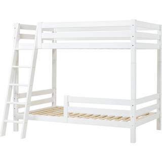 Hoppekids ECO Luxury - Høj Etageseng - 120x200 cm. - To Sengeheste og Skrå Stige - Hvid