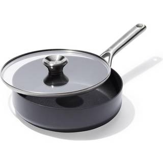 Oxo Professional 3qt Saute Pan Jumbo komfur med låg hårdt anodiseret keramisk nonstick-køkkengrej PFAS-fri rustfrit stål induktion Egnet diamantf