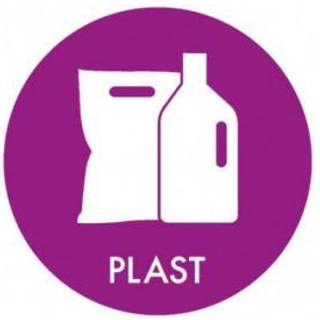 Piktogram Plast, Lilla 15 x 15 cm Selvklæbende blank
