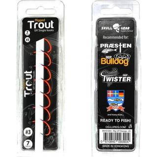 Rigged Trout UV Single Hooks / Enkelt kroge