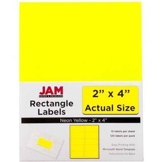 Jampapirforsendelsesadresse -etiketter - Standard mailing - 2 x 4 - Neonfluorescerende gul - 120/pakke