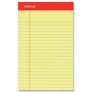 Universal 46200 perforeret kantskrivningspude smal regel 5 x 8 kanarie 50 ark dusin