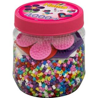Hama Perler 4000 stk +3 perleplader - Mix farver - Midi