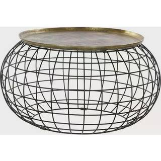 Sofabord DKD Home Decor 80 x 80 x 44 cm Sort Gylden Aluminium Plastik