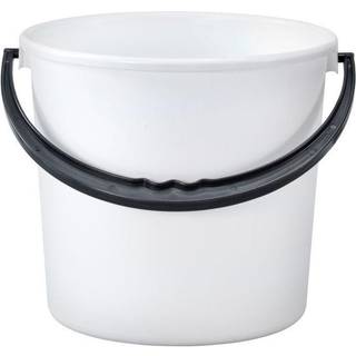 Spand i hvid plast med sort hank 10 liter