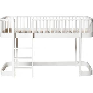 Oliver Furniture Wood Low Loft Bed 90x200cm White - Børnesenge Birk Hvid - 041428