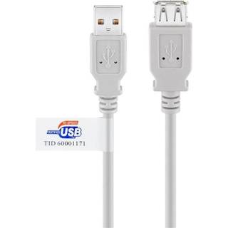 USB 2.0 forlængerkabel, grå | USB A hun han | 1,8 meter | PRIS-MATCH