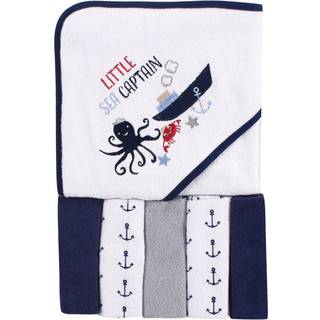 LUVABLE VENNER UNISEX BABY HOODED THOWNED HOVEDER MED Fem vaskeklud Havkaptajn En størrelse