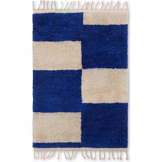 Mara Knotted Rug - Bright Blue/Off-White - 80 x 120 cm