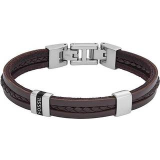 Fossil Leather Essentials Brown Leather Men's Bracelet JF04133040