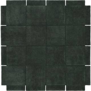 Design House Stockholm Basket Tæppe t 245x245 Cm - Ensfarvede tæpper Uld Grøn - 2502-6000