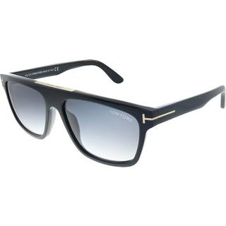 TOM FORD Mand FT0628 CECILIO-02 01B Solbriller Acetat Sort Røg Geometrisk Normal Skygge
