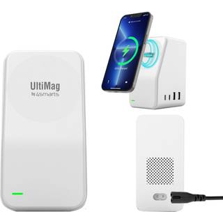 UltiMag 5-i-1 Desktop oplader inkl. Trådløs opladning - Hvid