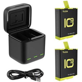 Telesin Triple Charger Box + 2x Battery - GoPro 9/10/11 Yellow battery