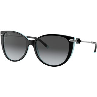 Tiffany Kvinde TF4178 8055T3 Solbriller Acetat Sort Grå Cat Eye Polariseret Skygge