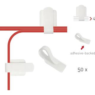 LABEL THE CABLE Cable Holder Wall Straps White (50-Pack)
