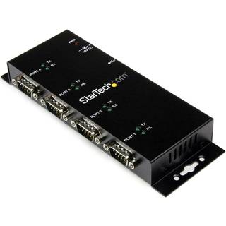 StarTech.com ICUSB2324I 4 Port USB to DB9 RS232 Serial Adapter Hub - Industrial DIN Rail and Wall Mountable
