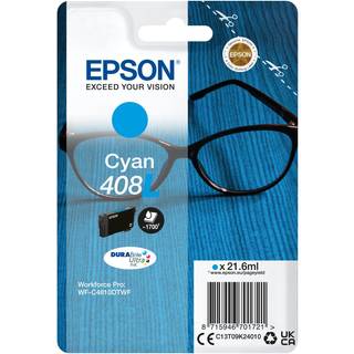 Cyan blækpatron - Epson 408L - 21,6 ml.