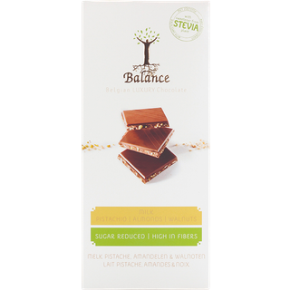 Balance Stevia Chokolade Mælk Pistache/Mandler/Valnød - 85 g