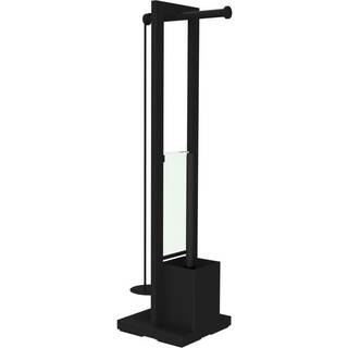 Allibert LOFT-GAME fritstående toiletbørste og toiletrulleholder, mat sort