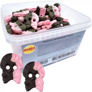 BUBS Hallon Sørøvermasker med lakrids hindbær skum 2,8 kg. ca. 224 stk.