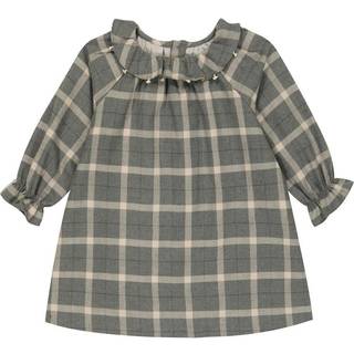 Bonpoint Baby Teale checked cotton dress - grey - M 12