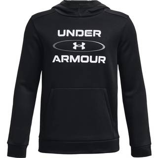 Sweatshirt med hætte Under UA Armour Fleece Graphic HD-BLK 1373539-001 Størrelse YSM